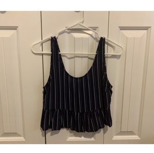 PacSun Peplum Tank Tie-Back Crop Top